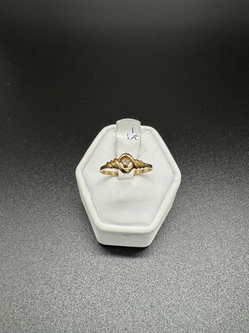 Ring 333er Gold mit Diamant Gr56