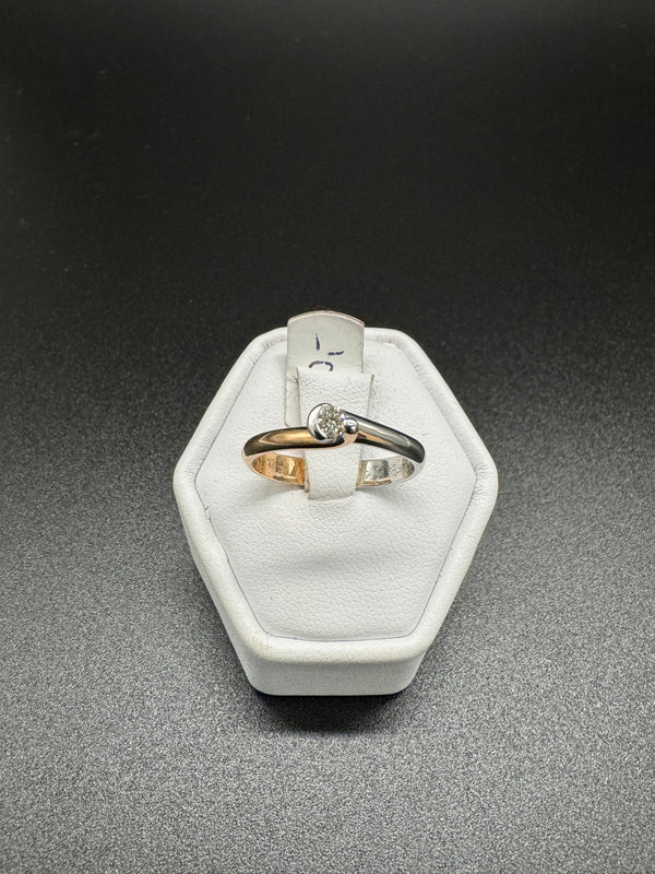 Ring Bicolor 750er Gold mit Diamant Gr56