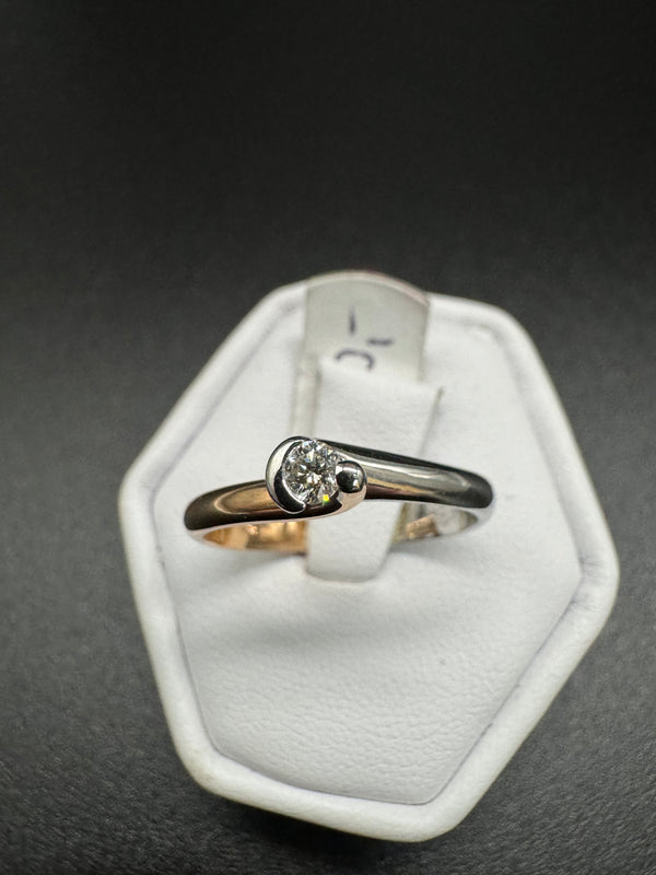 Ring Bicolor 750er Gold mit Diamant Gr56