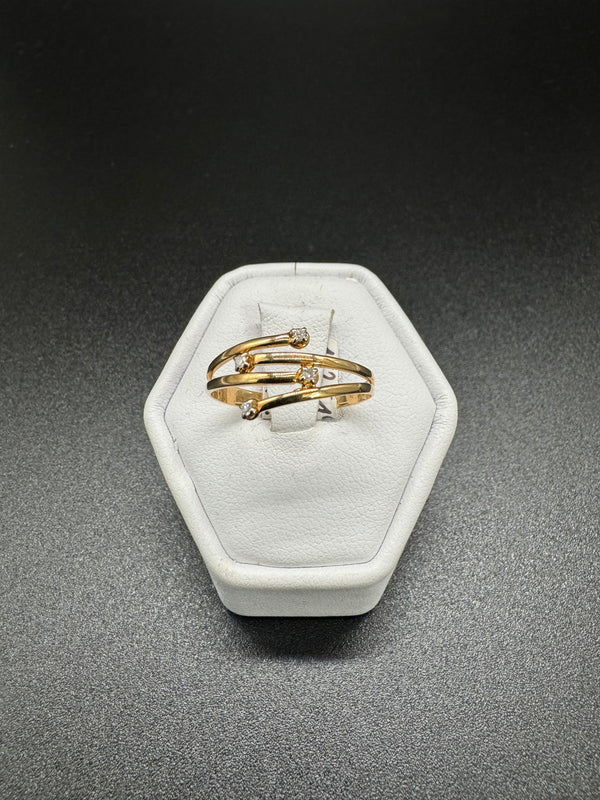 Ring 585er Gold mit Diamanten Gr 57