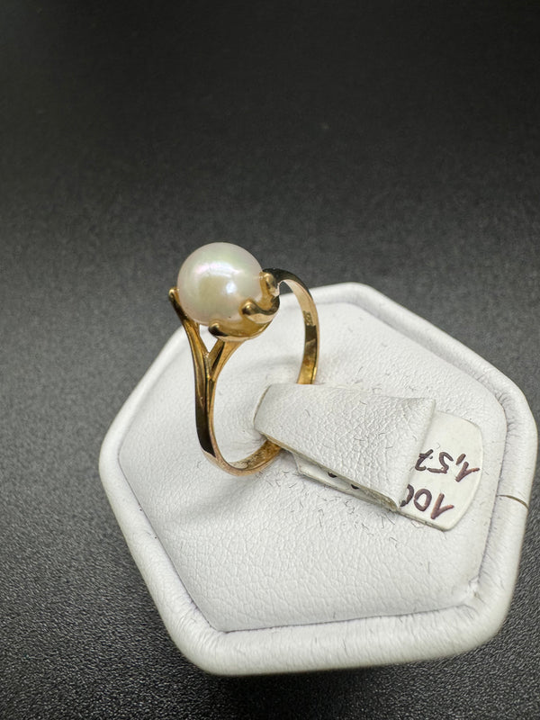 Ring 333er Gold mit Perle Gr 54