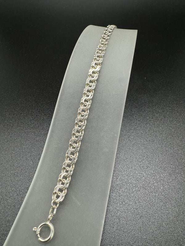 835er Silber Bismarkketten Armband 19,5cm